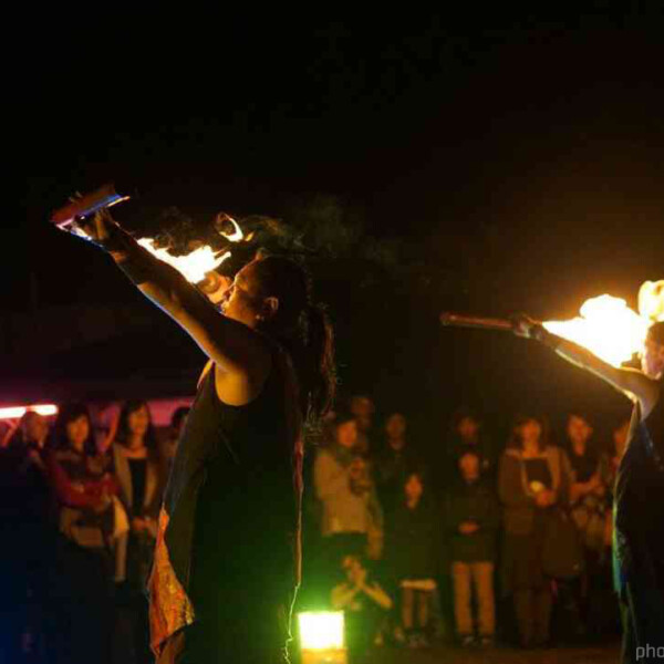 豊橋のベリーダンスイベントでファイアーショー