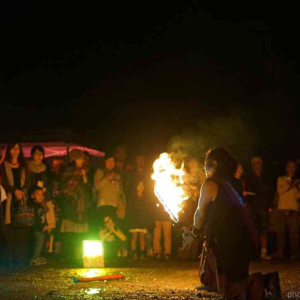 豊橋のベリーダンスイベントでファイアーショー