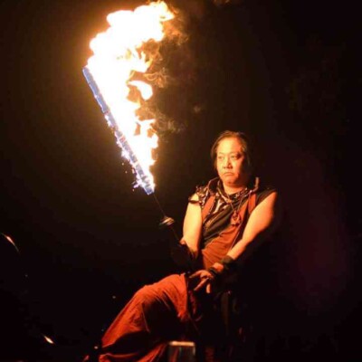 徳島のあすたむらんどでクリスマスファイアーショー