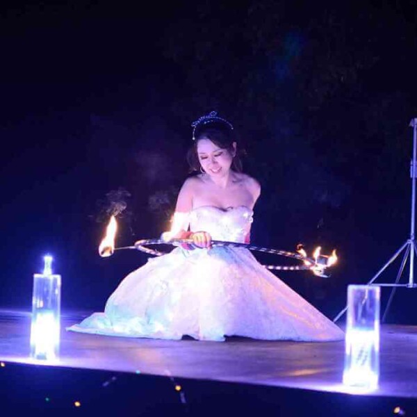 徳島のあすたむらんどでクリスマスファイアーショー