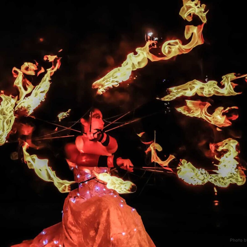 大須大道町人祭でファイアー大道芸