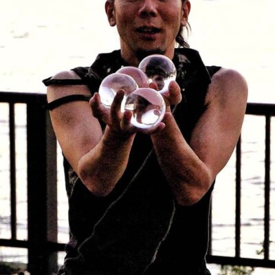 隅田川で大道芸
