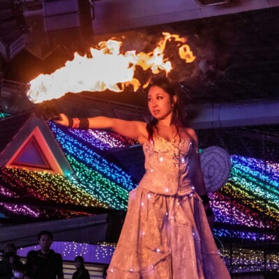 東京ドイツ村のイルミネーションとファイヤーショー