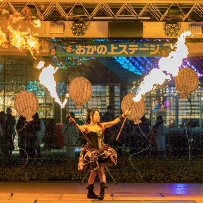 東京ドイツ村のイルミネーションとファイヤーショー
